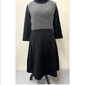 Nine West Women's Black & Grey Animal Print Sweater Dress